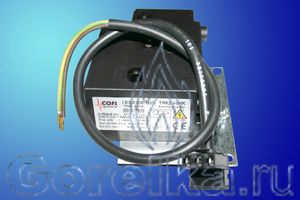 Трансформатор розжига COFI TRK2-40HK предназначен для поджига горючей смеси высоковольтной электрической дугой создаваемой между электродами поджига. Трансформатор поджига COFI TRK2-40HK имеет следующие характеристики: Напряжение питания 230 В / 50 Гц. Напряжение поджига 2 х 10 kV. Мощность 0,300 А. Ток поджига 40 мА. ED 33% при 3 мин. Штекерный разъем питания. Штекерный разъем кабеля поджига диаметром 4 мм.