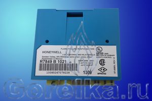 Усилитель сигнала пламени HONEYWELL R7849 B 1021 устанавливается как модуль в контроллеры горения HONEYWELL серии EC7800, совместим с датчиками пламени: C7027, C7035, C7044. Предназначен для усиления и образования устойчивого сигнала пламени от электрода ионизации или ультрафиолетового фотодатчика.