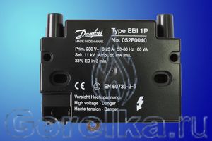 Трансформатор розжига EBI 1P 052F0040 предназначен для поджига горючей смеси высоковольтной электрической дугой создаваемой между электродами поджига. Трансформатор поджига EBI 1P 052F0040 имеет следующие характеристики: Напряжение питания 230 В / 50 Гц. Напряжение поджига: Sek 11 kV. Сила тока 0,25 А. Ток поджига 50 мА.
ED 33% при 3 мин. Штекерный разъем питания. Штекерный разъем кабеля поджига диаметром 4 мм. <FONT color=#ff0000>Внимание: трансформатор заменён на EBI4 1PS 052F4046</FONT>